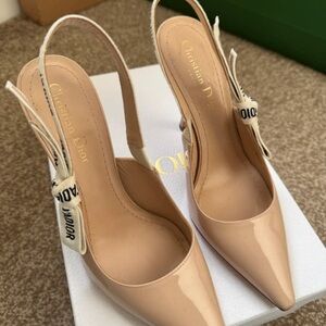 Dior Beige Slingback Heels